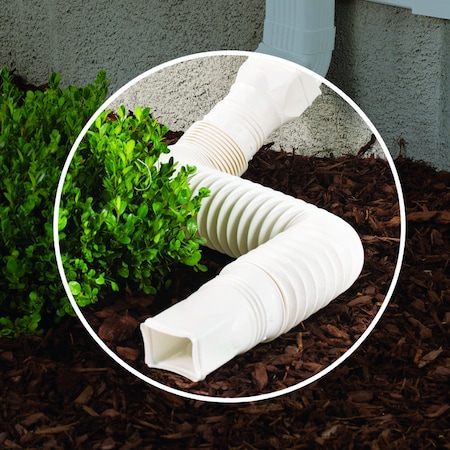 Amerimax Home Products Amerimax Flex-A-Spout 4.5 in. H X 4.5 in. W X 55 in. L White Vinyl Downspout Extension 85010